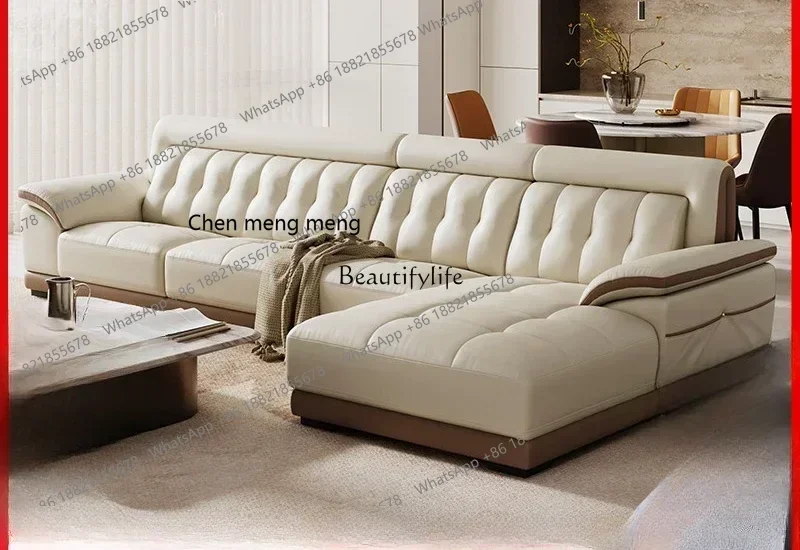 

New Arrivals Simple modern leather sofa European furniture living room first layer cowhidess 7304