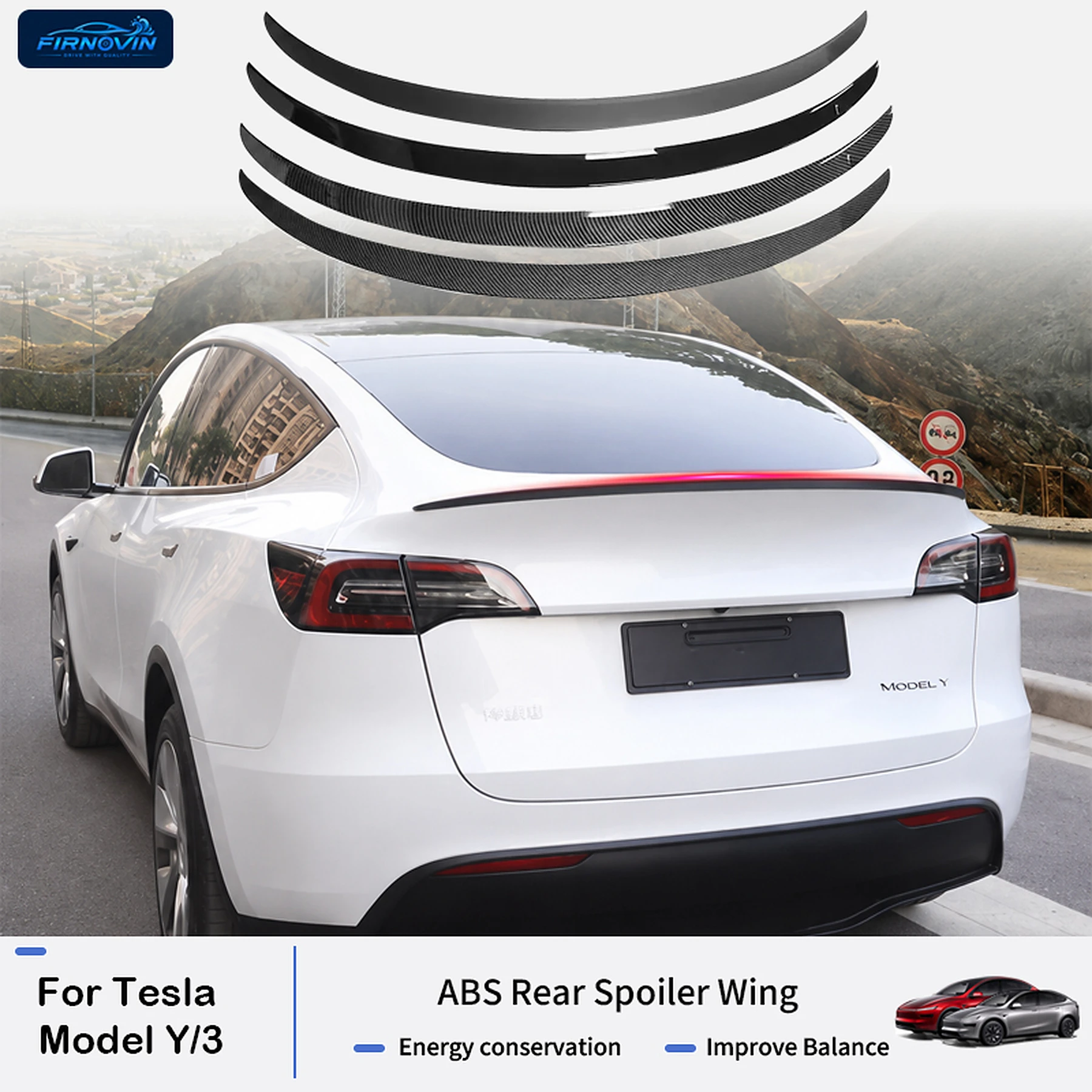 Pour Tesla Model 3 Model Y 2017-2026 Aileron de coffre arrière en ABS, becquet de coffre, accessoires de tuning extérieur ajustement original