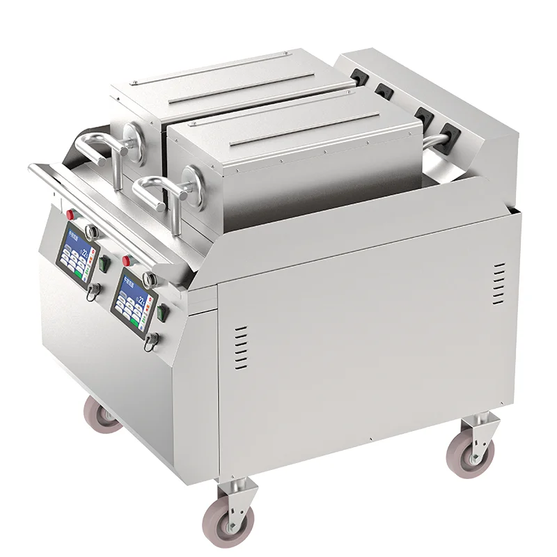 Commercial Triple Burner Clamshell Griddle Programmable Dual-Sided Grill Independent Temperature Control for Fast Food Cooking