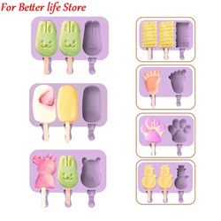 Silicone Ice Cream Mold Popsicle Molds with Lid DIY Homemade Ice Lolly Mold Ice Cream Popsicle Ice Pop Maker Mould