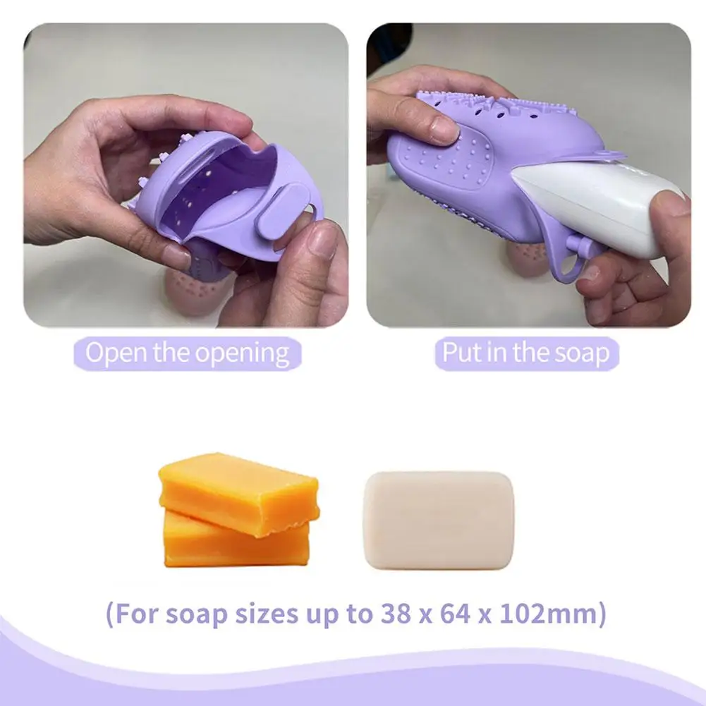 لجميع أنواع البشرة صانع الفقاعات 2 في 1 كيس صابون سيليكون عالي الجودة صابون تقشير لطيف يحافظ على جفاف أكثر متانة