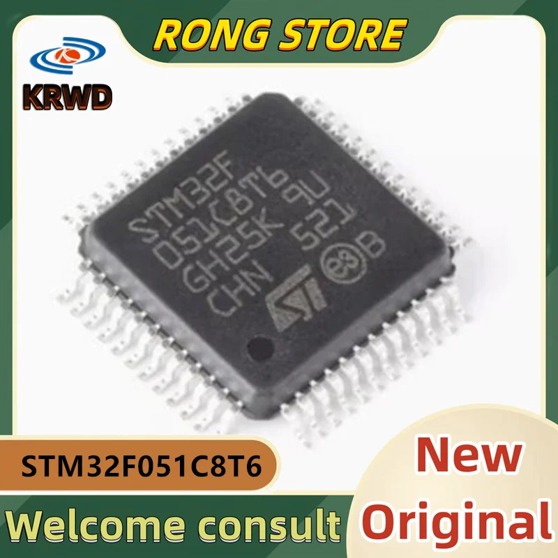 10PCS STM32F New and Original Chip IC STM32F051C8T6 STM32F051 LQFP48 STM microcontroller chip