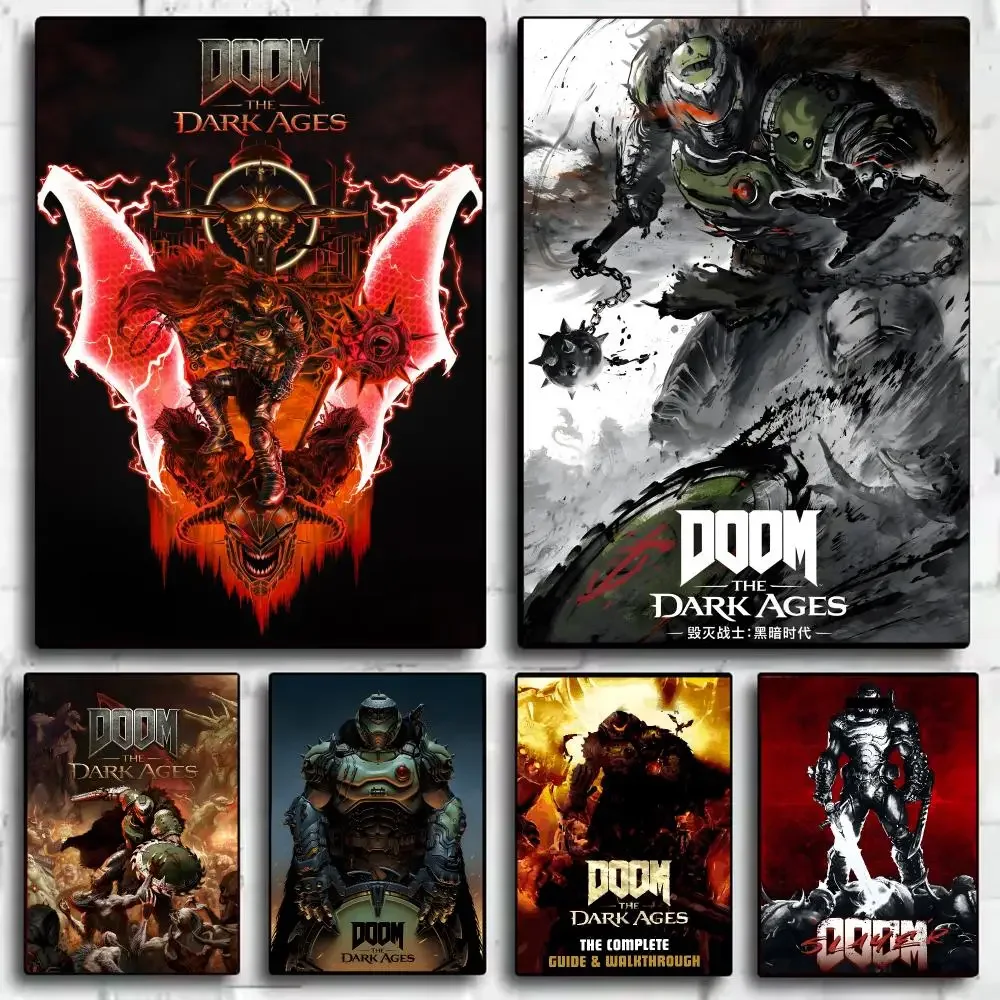 D-DOOM The Dark A-Ages FPS Game Poster Decorative Wall Sticker Mural Photo Print for Bedroom Living Room Hallway Home Decor Gift