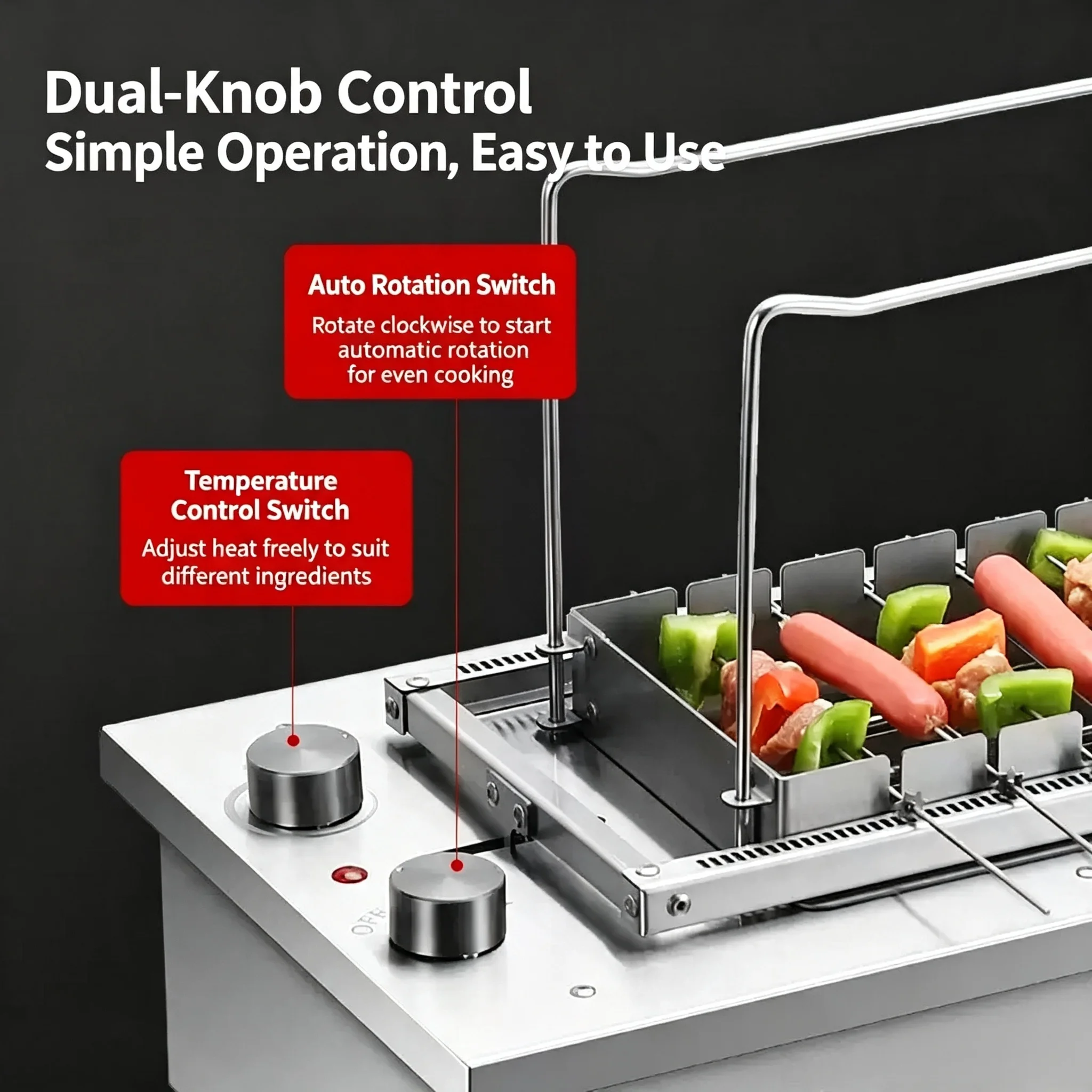 Commercial Automatic Rotating Skewer Grill Electric Smokeless Barbecue Machine Indoor Lamb Skewer Roaster Electric BBQ Grill