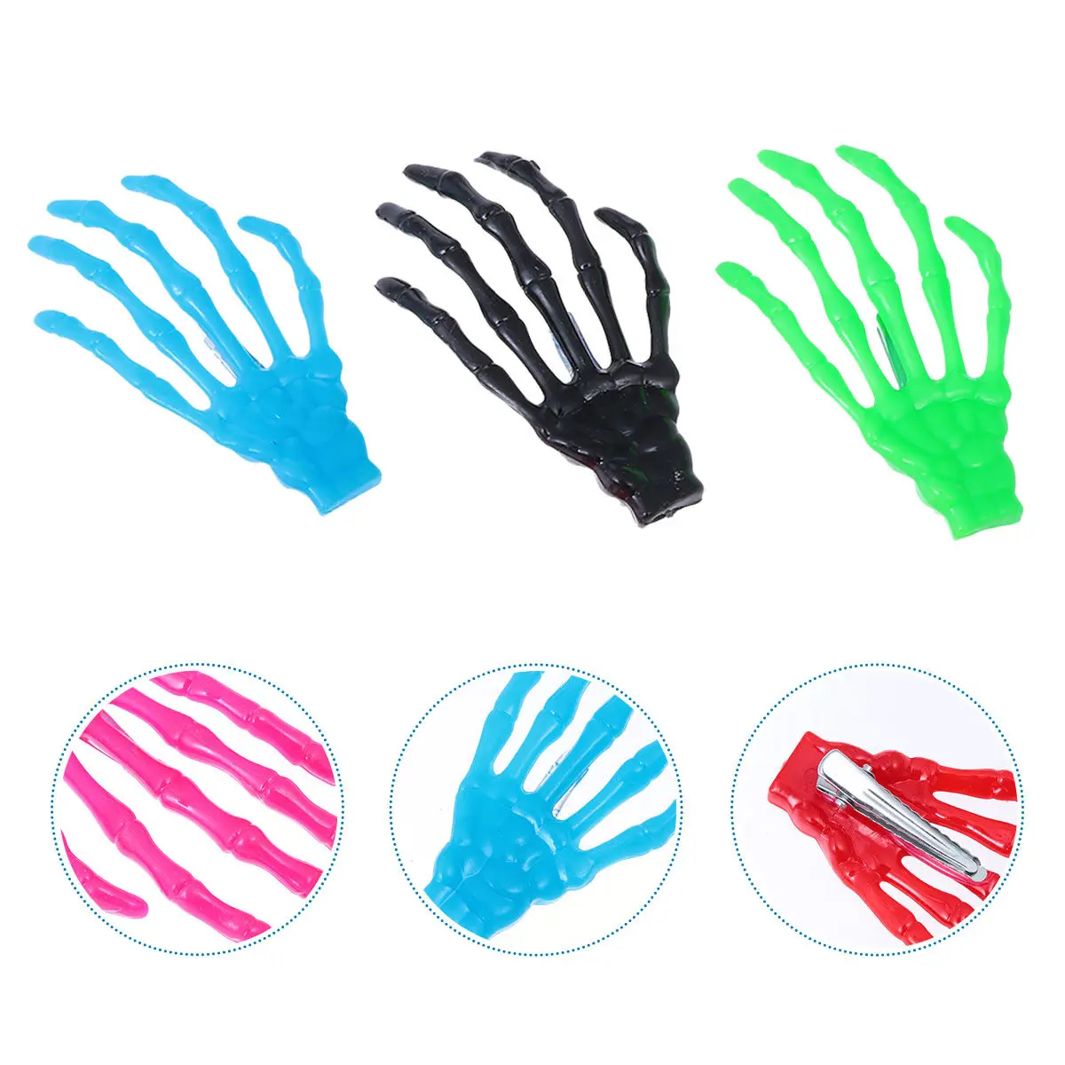 

20Pcs Halloween Hand Hair Clip Skull Claw Hairpin Party Decoration Selfie Prop for Women Girls Children