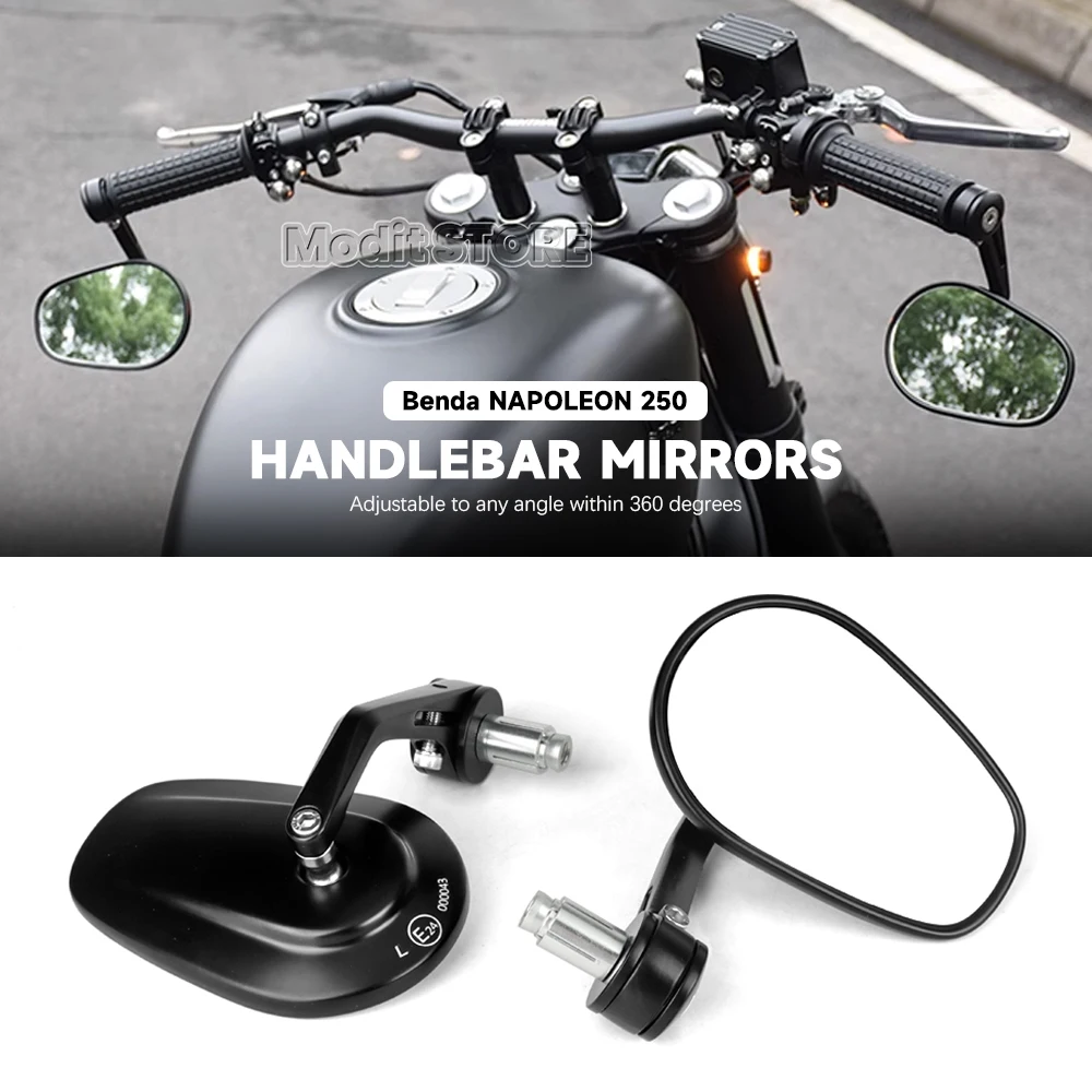 

For Benda NAPOLEON BOB 500 450 Napoleon bob 250 Motorcycle Bar End Handlebar Mirrors Aluminum 7/8" 22mm Accessories