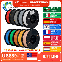 22LBS TPU PETG PLA filament 3D Printer Filament 10 Rolls 1KG 1.75MM Odorless Eco-Friendly Good Tougness No Bubble Mix Color Set