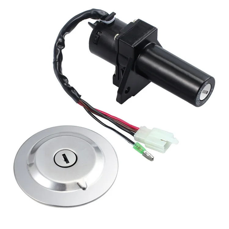 4-Wire Motorcycle Ignition Switch Lock Set For Yamaha YBR125 Carburetor Version Fuel Cap & Side Cover Lock With 2 Keys NOT EFI