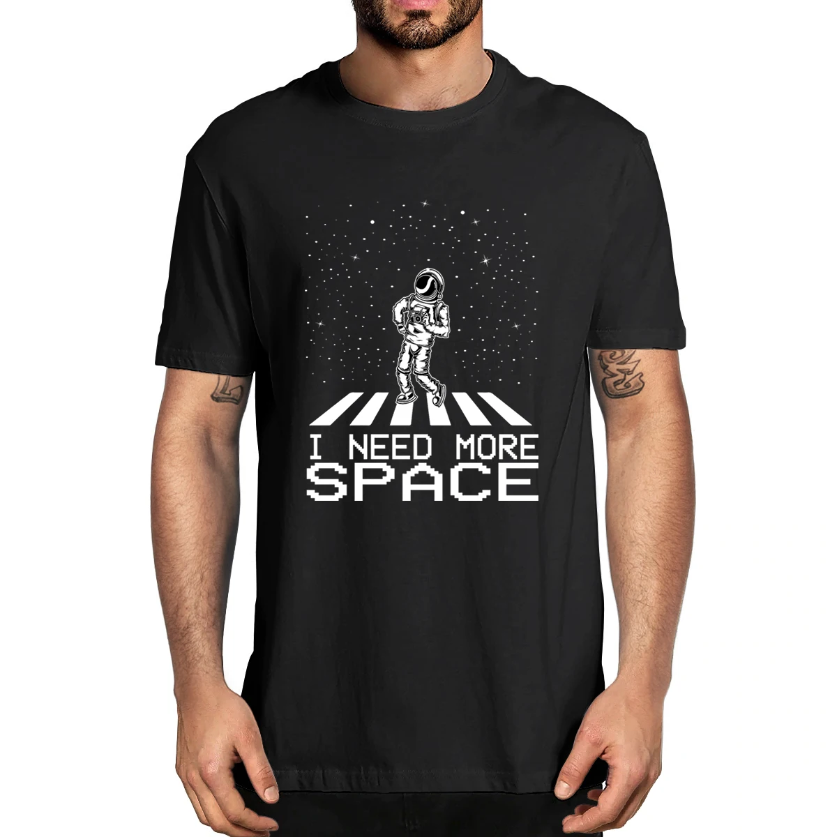 

100% Cotton I Need More Space Outer Space Themed Science Summer Men's Novelty T-Shirt Women Casual Streetwear Soft Tee Fashion