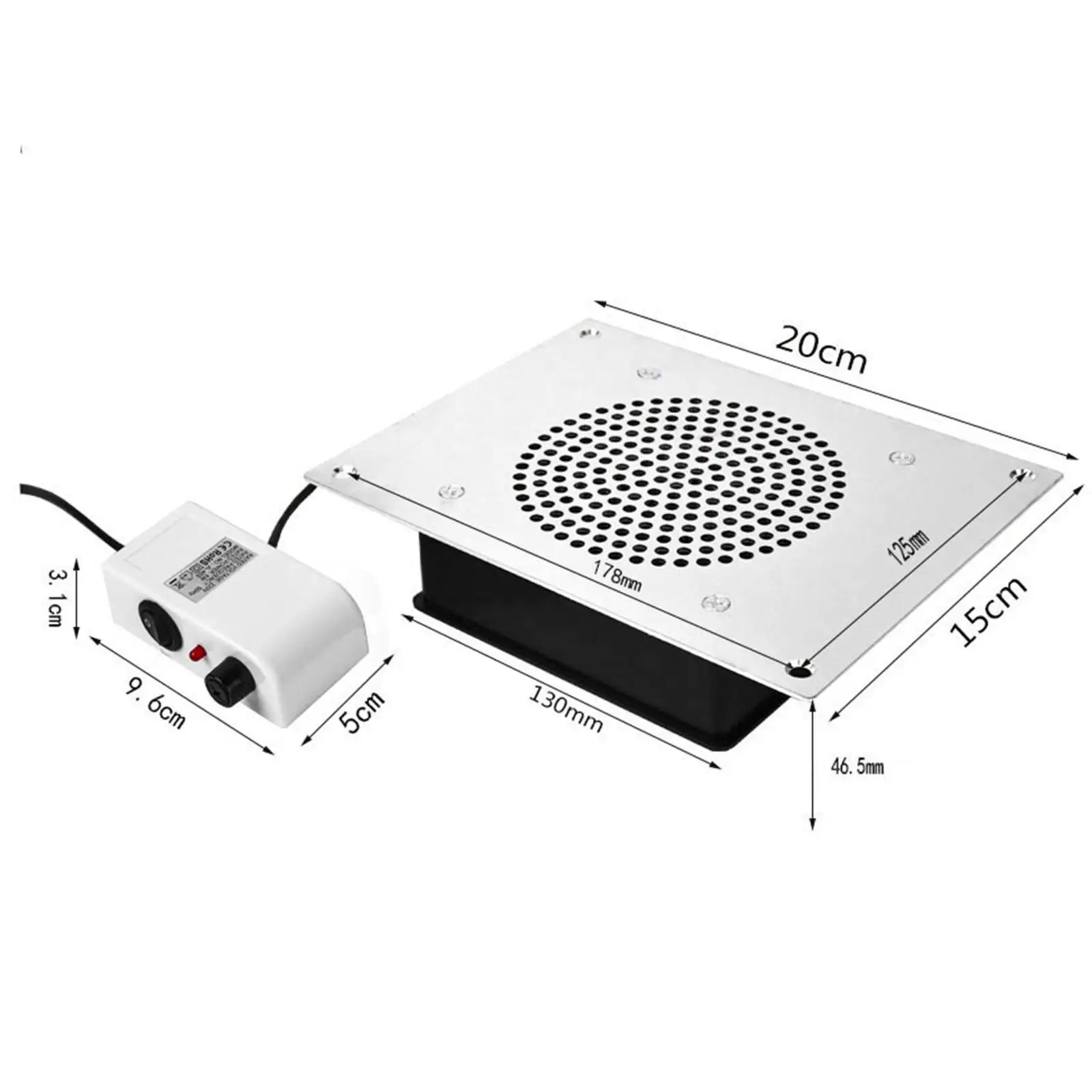 Nail Dust Collector Machine High Efficiency Electric Fan Powder Remover for Nail Table Salon and DIY Art Use
