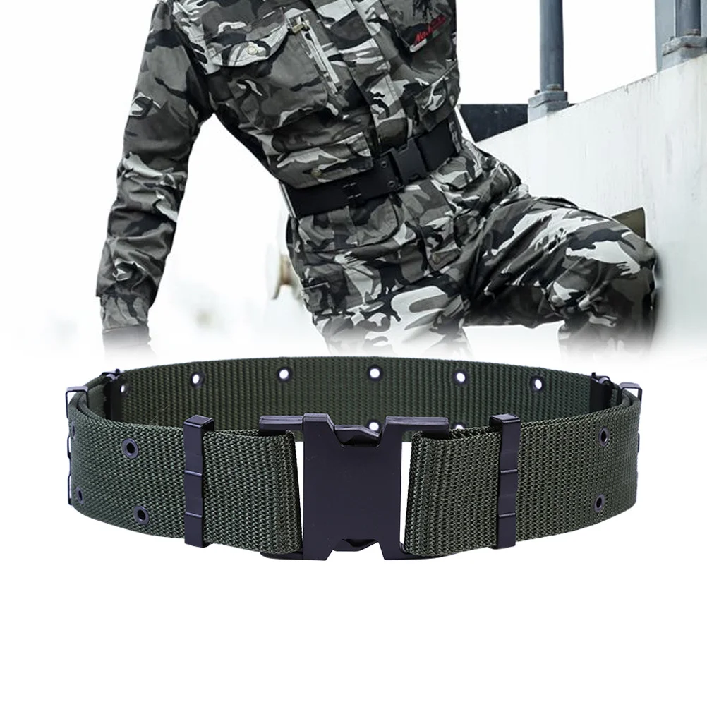 

Adjustable Men Canvas Web Belt Quick Release Buckle Durable Nylon Outdoor Duty Waistband Fashion Green Men