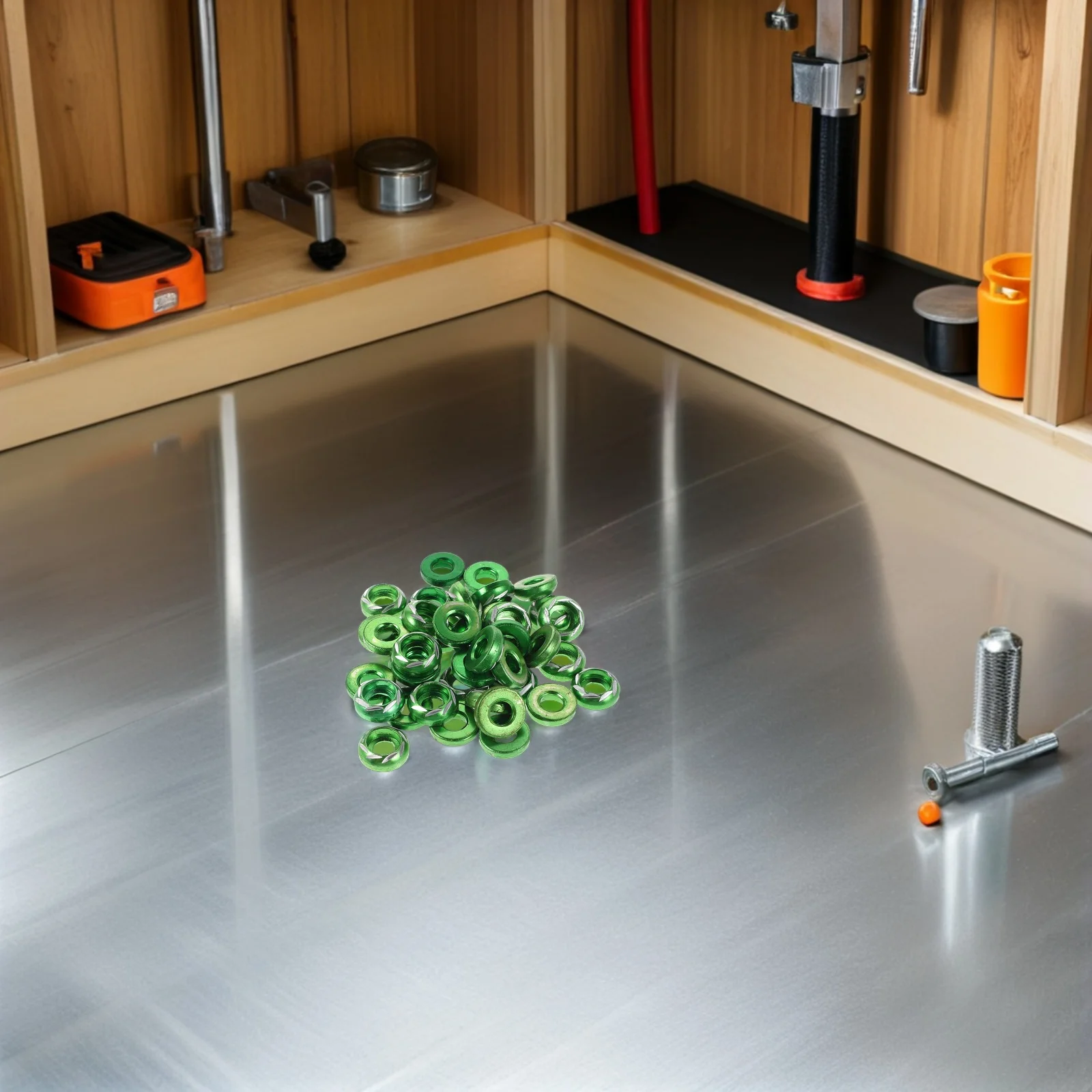 

50Pcs Motorcycle Decorative License Plate Washers Aluminum Alloy Bolt Nuts Durable Bumper Fasteners Engine Bay Dress Up