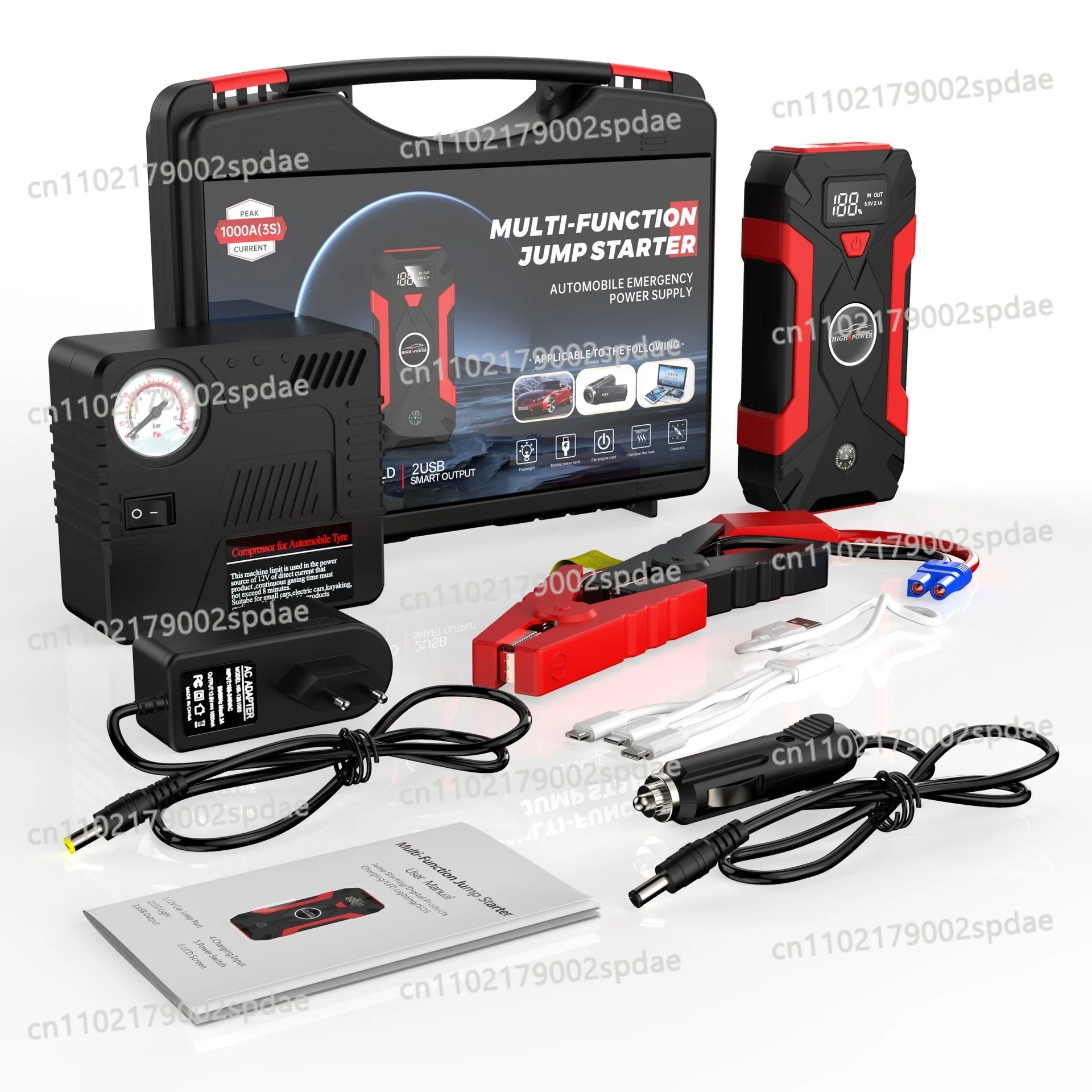 12V Jump Start Multifunction Jump Starter Power Bank With Flashlight Portable Car Battery  Starter