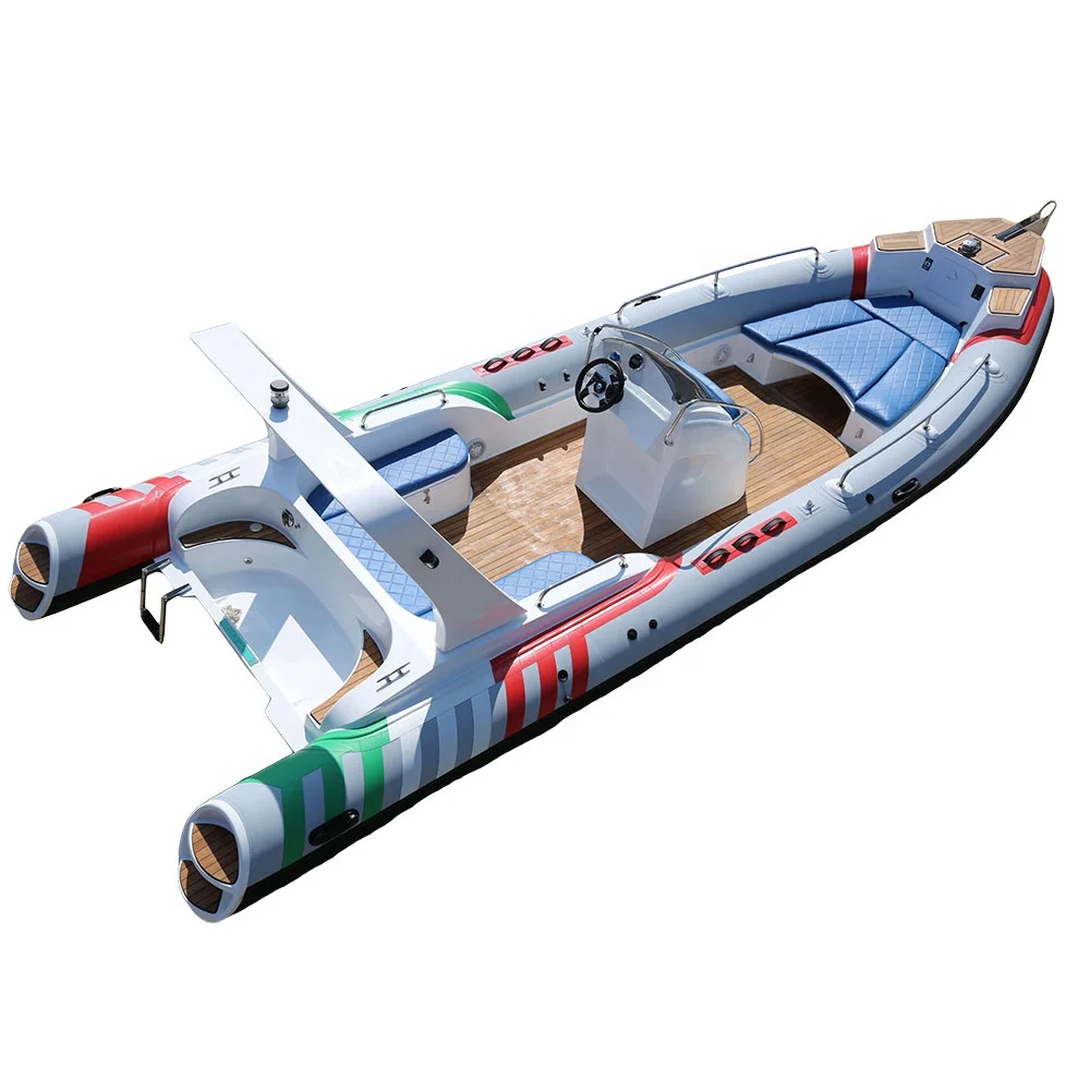 CE 7.6m  Fiberglass Inflatable Boat with Outboard Engine for Sale