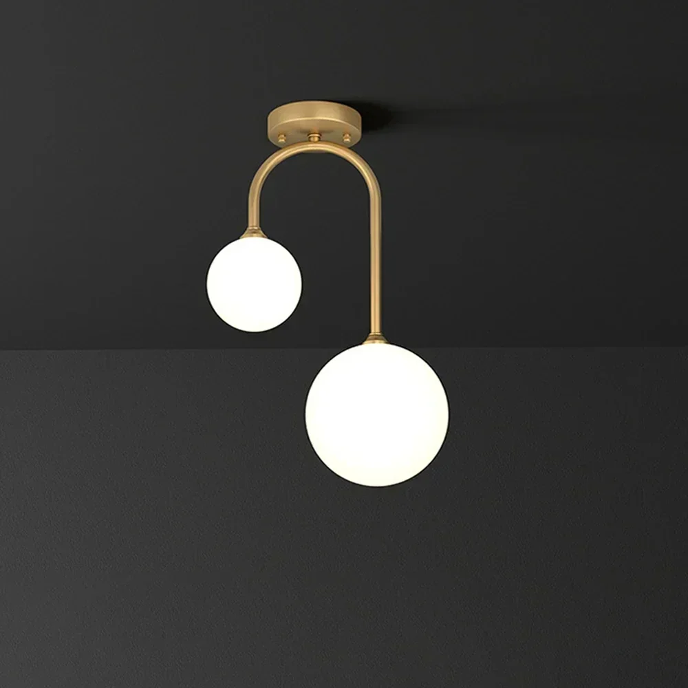 

Nordic LED Milk White Ball Ceiling Lamp For Bedroom Living Room Aisle Corridor Balcony Entryway Cloakroom Home Decoration Lustre