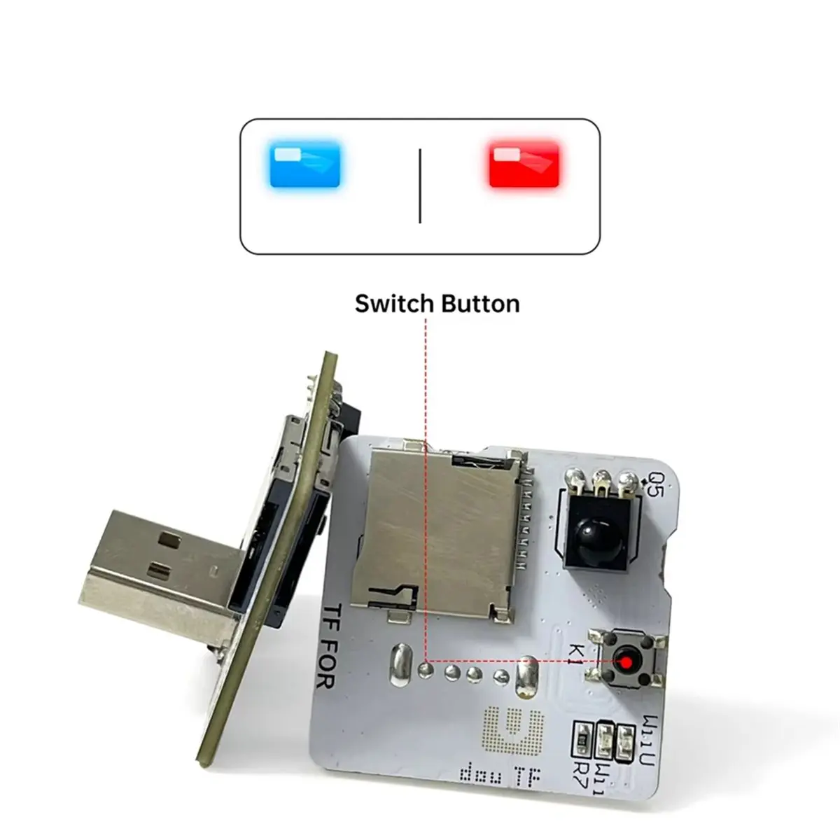 AAAE New Dual TF Adapter for for Console Button Switch USB Plug-in to Expand Memory Update Games Accessories