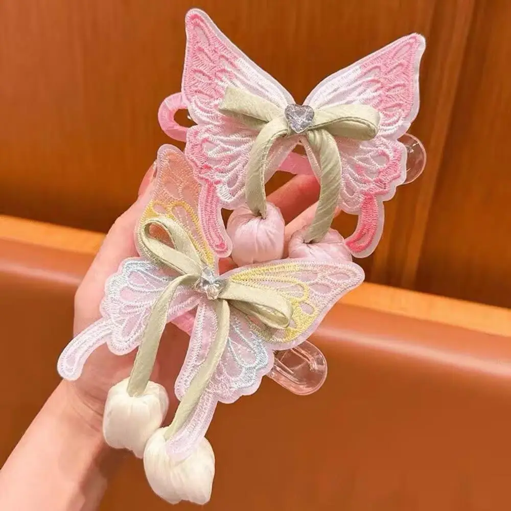 

Girl Blue Pink Hairpin Bow Hairclip Barettes Retro Butterfly Hair Clip With Tulip Large Duckbill Clips Ponytail Holder Headdress