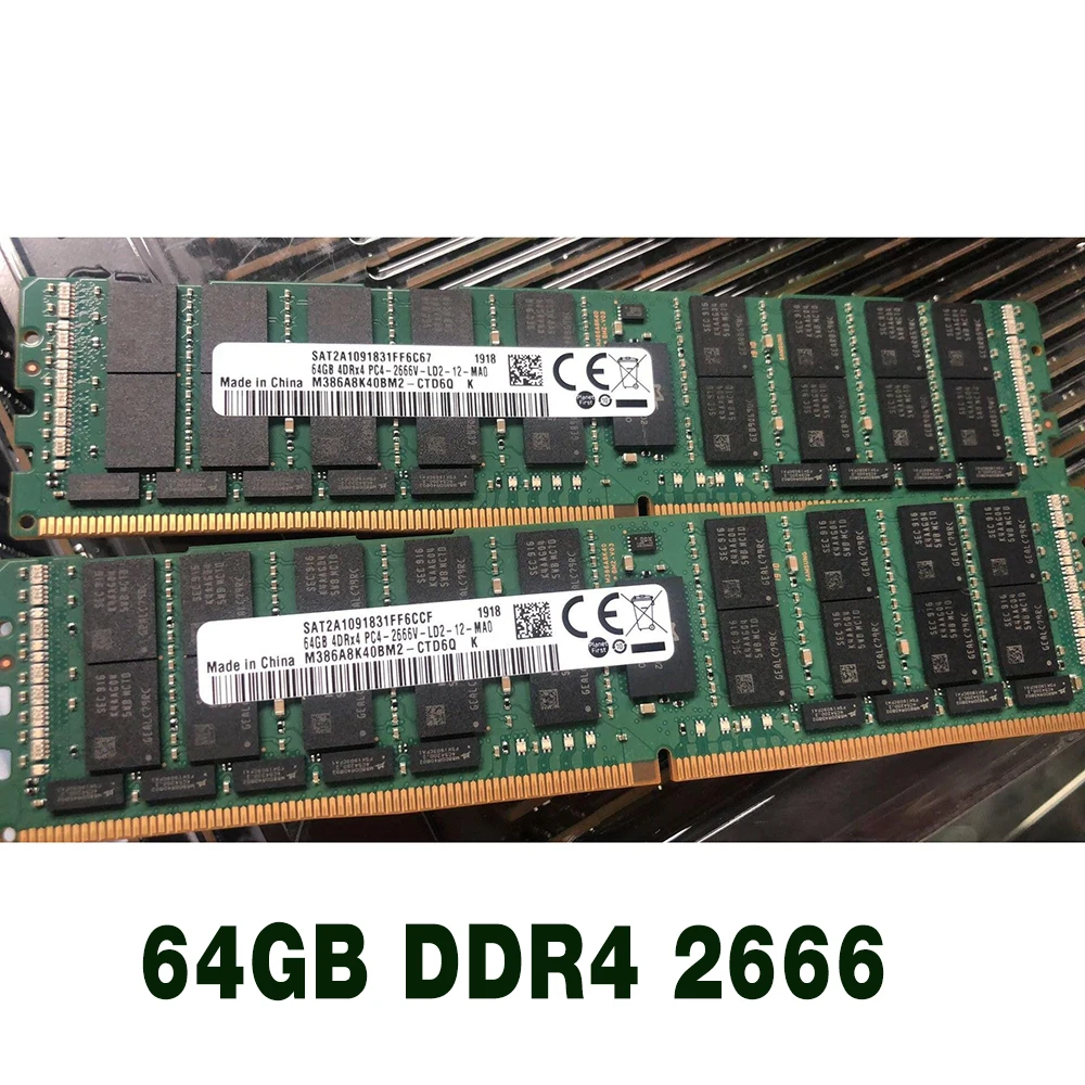 1 pcs M386A8K40BM2-CTD6Q For Samsung RAM PC4-2666V Server Memory Fast Ship High Quality 64GB 4DRx4 DDR4 2666