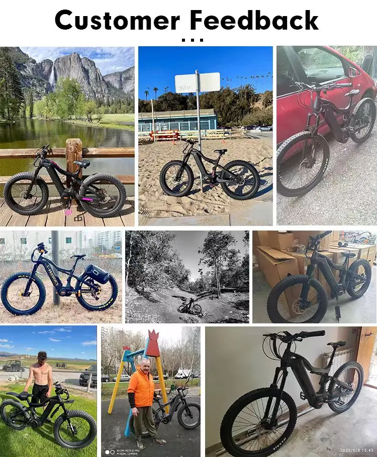 Mid Drive Ebike Torque Sensor 160NM Full Suspension Electric Fat Bike Carbon Frame 1000w image 6