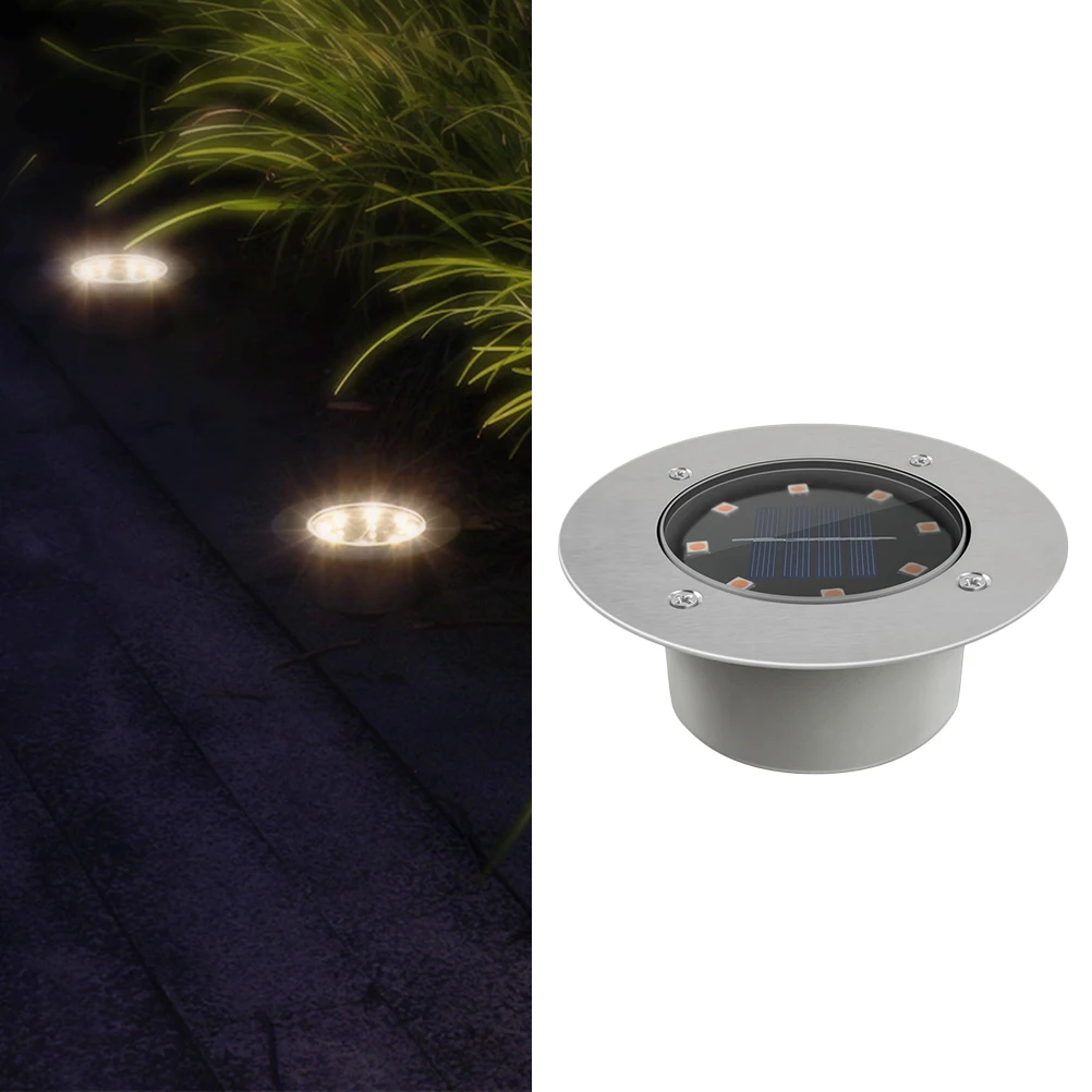 Lâmpada solar enterrada led luz do gramado ao ar livre caminho luz à prova dwaterproof água quintal jardim carregamento solar baixa manutenção fácil