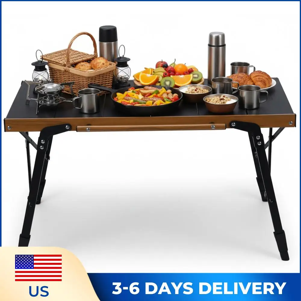 

Portable Camping Table with Carry Bag Ultralight Aluminum Camp Table for Outdoor Barbecue Cooking Travel Picnic