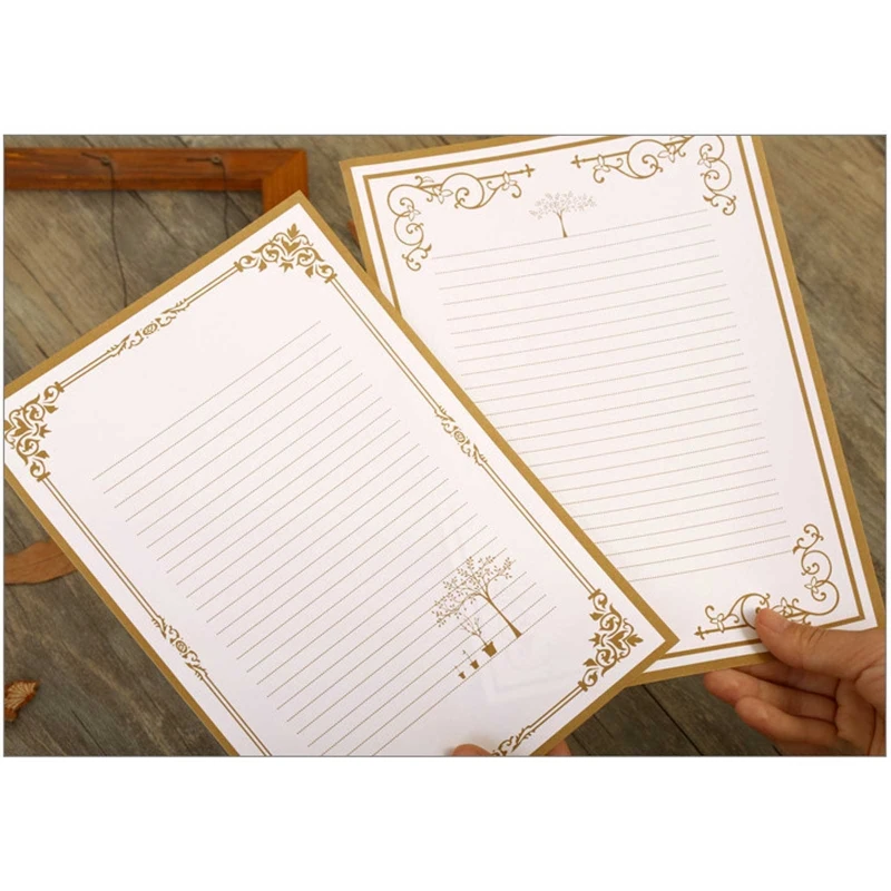 8 Sheets Letter Writing Papers Vintage Letter Papers Stationary Set Lined for Invitations Greeting Letter