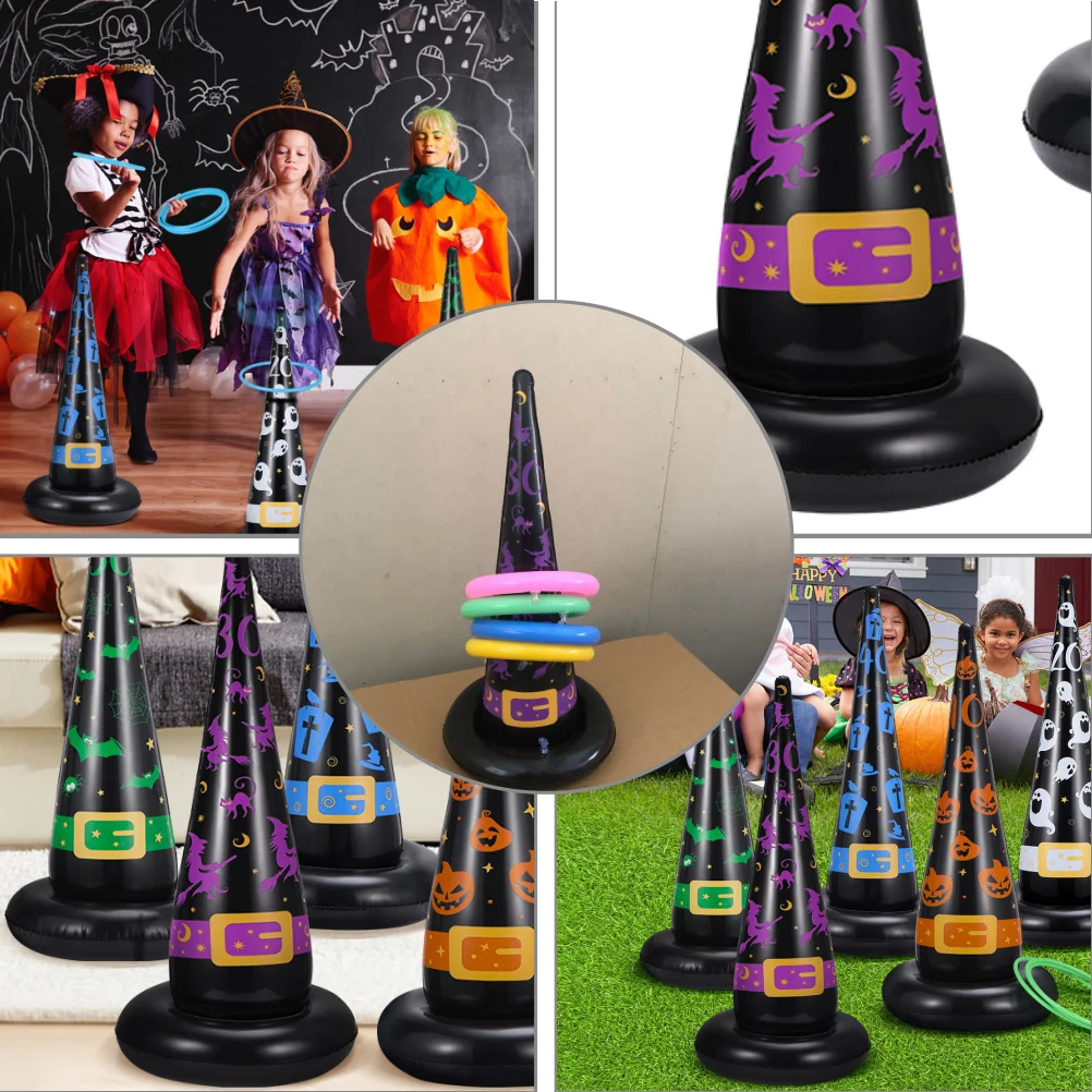 Halloween Hat Inflatable Ferrule Rings Children Toys Kid Witch Outdoor Playset Decoration