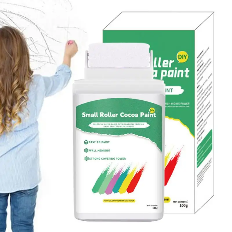 Touch Up Paint For Walls 100g Safe Wall Repair Paste For Home Water-Based Wall Touch Up Paint With Roller Brush White Ceiling