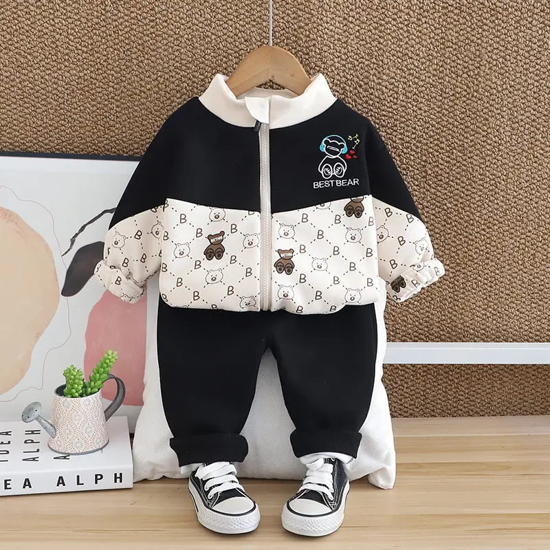 New Spring Autumn Children Boys Clothes Kids Clothing Suit Jacket Coat Pants Infant Cotton Tracksuits 2pcs/set 1 2 3 4 5 Years