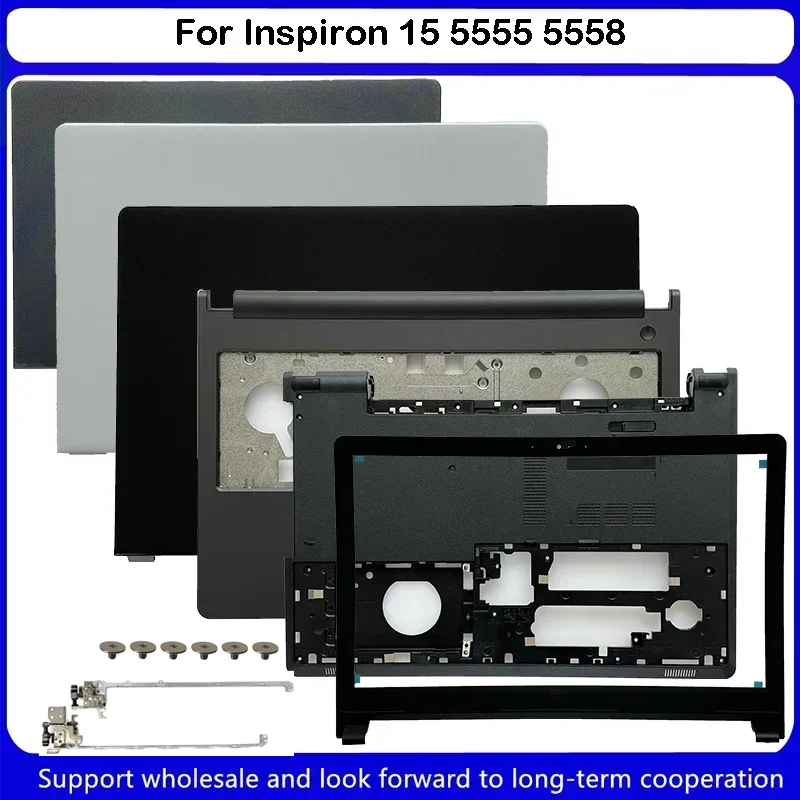 ใหม่สำหรับ Dell Inspiron 15 5555 5558ปกหลัง LCD ขอบด้านหน้า, ที่พักเท้าส่วนล่างกรอบด้านบนไม่มีสัมผัสเคสแล็ปท็อป