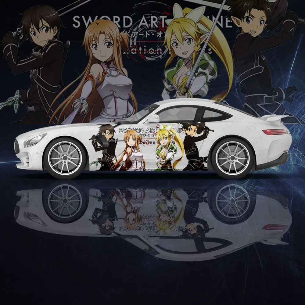 Sword Art Online Anime 2pcs Car Sticker for Universal Car Decal Car Sticker Univers Car Stickers Anime Car Side Body Decal