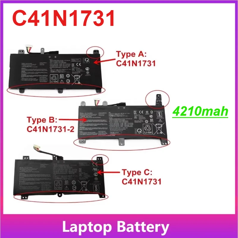 

Аккумулятор для ноутбука 4210 мАч C41N1731 для ASUS ROG Strix Scar/HERO II G712 G732 G731 GL504GW GL504GS GL504GM GL704 GL704GW GL704GV