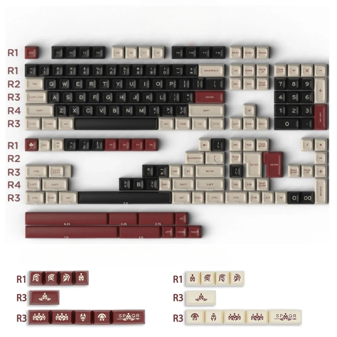 

Roman keycap SA height ABS two-color keycap custom mechanical keyboard full set