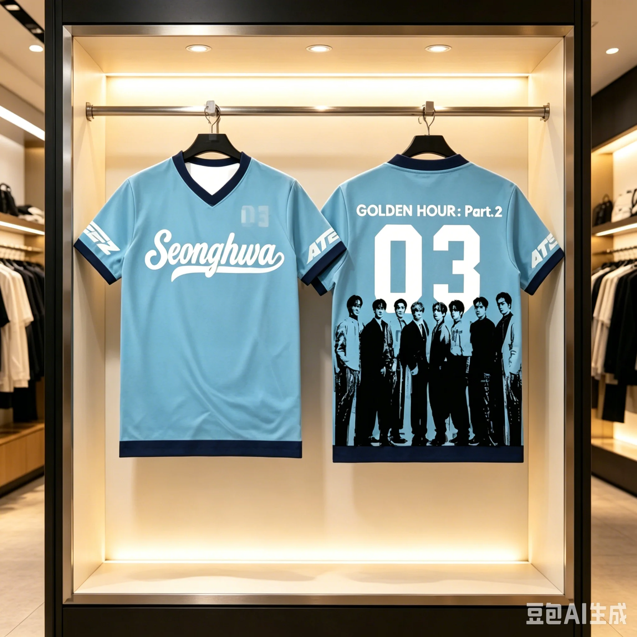 

2026 New Concert and Album All Members Vibe Jersey Limited KPOP Fan Light Blue Portrait Style Short Sleeve Top Family Kids Tees