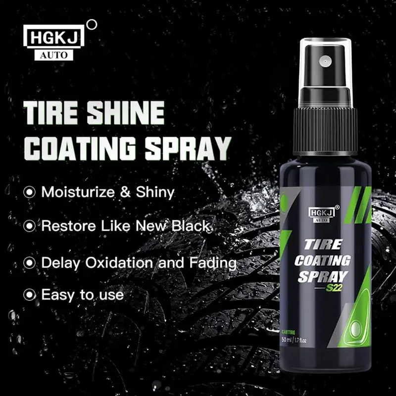 Tire brilhar revestimento Spray Kit, carro cuidados suprimentos, proteger contra rachaduras desvanecimento, pneus pretos profundos, qualidade