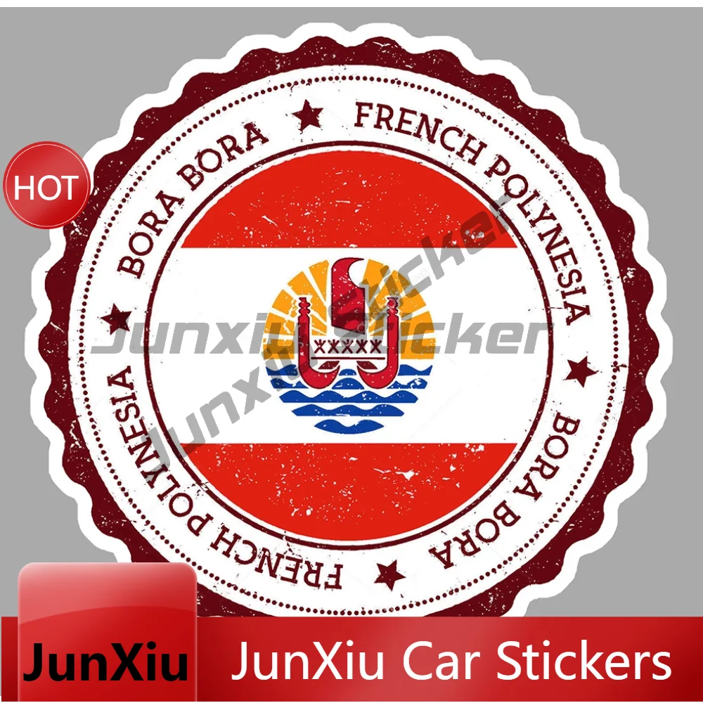 Bora Polynesie Drapeau Timbre Tampon Car Stylish Decal Waterproof For Trunk Car Door Vinyl Vehicle Sticker
