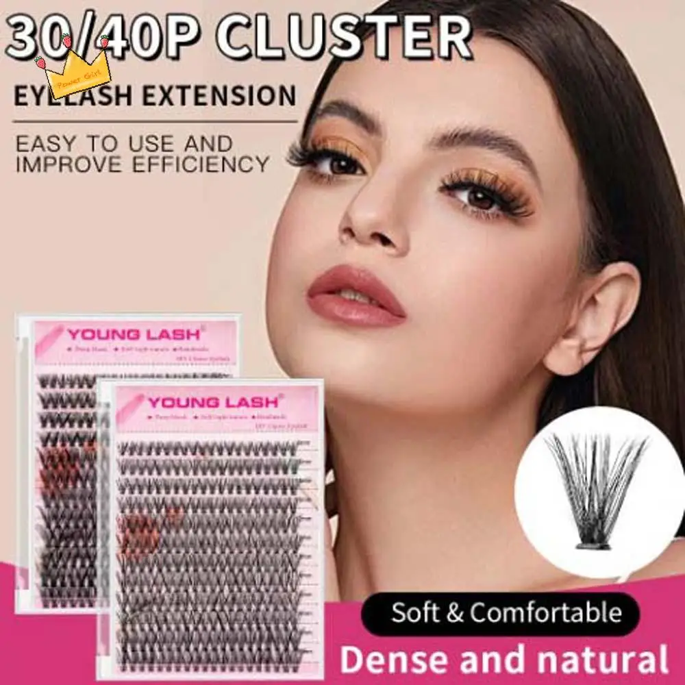 Segmented C Curl False Eyelashes 8-16mm Oblique Winged Individual Cluster Eyelashes Natural Reusable Eyelashes Extensions