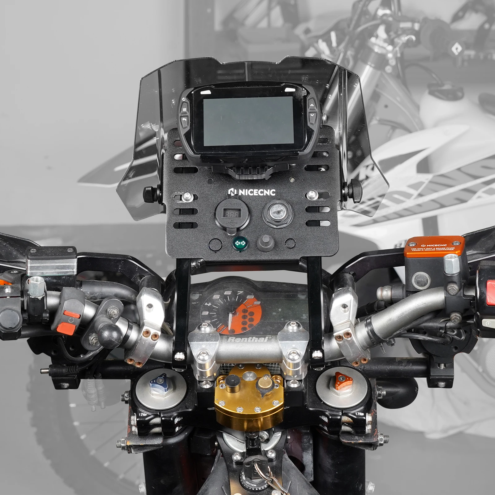 

For 2025 2024 2023 Honda XR650L XR 650L CRF Suzuki DR-Z400 E S SM Yamaha YZ250F YZ450F WRF GPS Mount Bracket Mini Fairing Kit