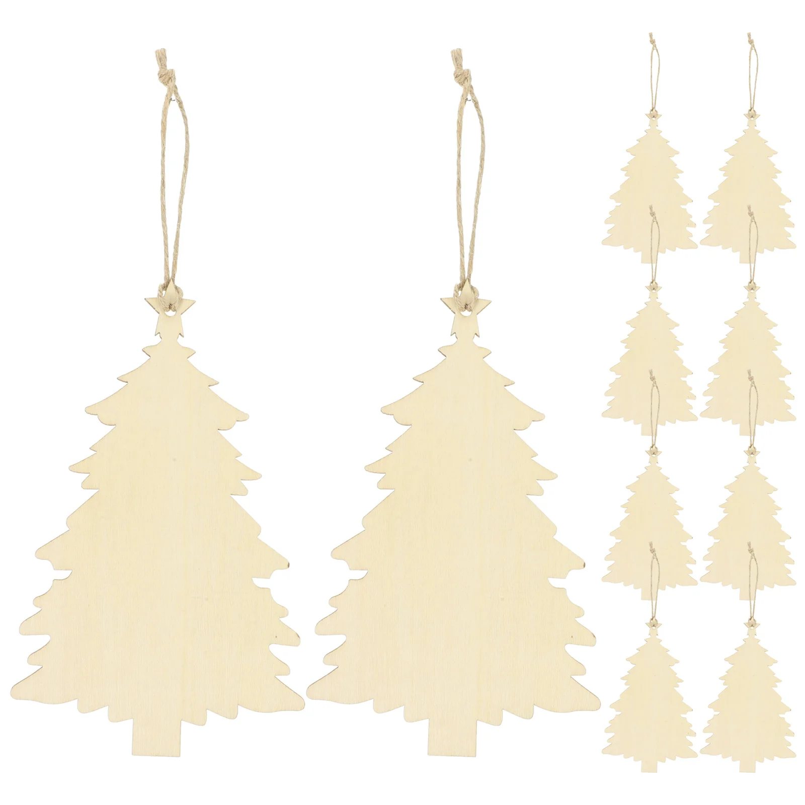 

10Pcs Christmas Wooden Cutouts Unfinished Wood Slices DIY Painting Pendants Hanging Ornaments for Xmas Tree Decoration