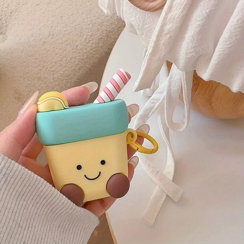 [Xg] مشروب عصير الليمون المبتكر ثلاثي الأبعاد من السيليكون مناسب لطراز airpods4 الواقي الجديد