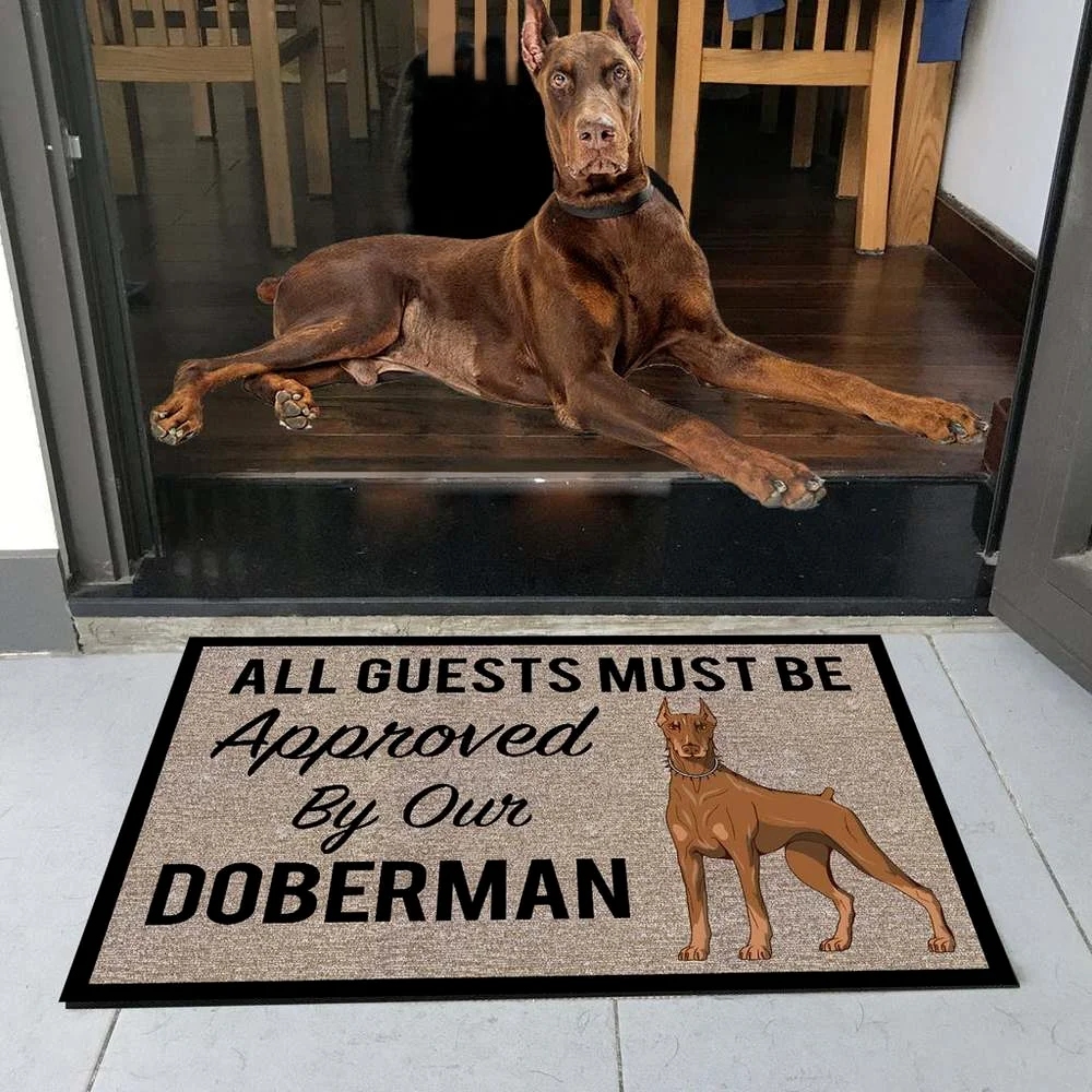 CLOOCL All Guests Must Be Approved By Our Great Dane Doormat 3D Newest Absorbent Non-slip Pet Dog Carpet Door Mat Drop Shipping