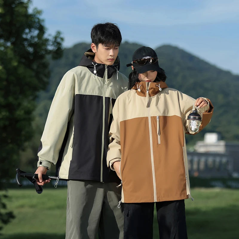 New Outdoor Sports And Leisure Windproof Waterproof Jacket Men'S Fashion Spring And Autumn Hooded Loose Casual Versatile Coat