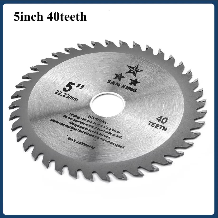 

5inch 125mm Circular Saw Blade Metal Wood Cutting Disc 40 Teeth 20mm Bore Cutting Disc Woodworking Saw Blade Tool