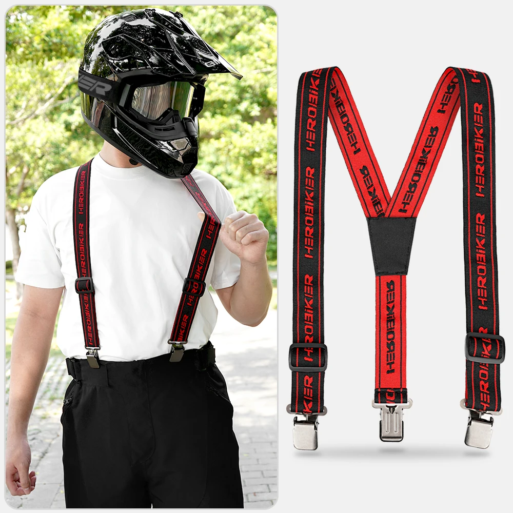 

Motorcycle Belt High Elastic Adjustable Y Shape Pants Motocross Suspenders Pants Motorbike Racing Riding Suspender Strap