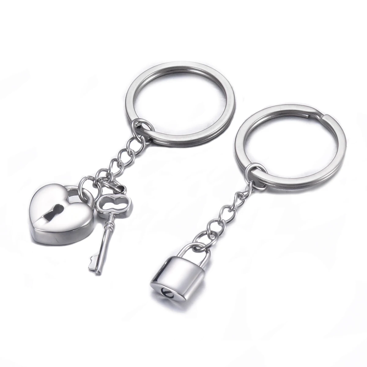 Stainless Steel Heart Key Lock Cremation Keychain Ash Memorial Keepsake Urn Jewelry with Funnel Kit Good Gift For Women Men