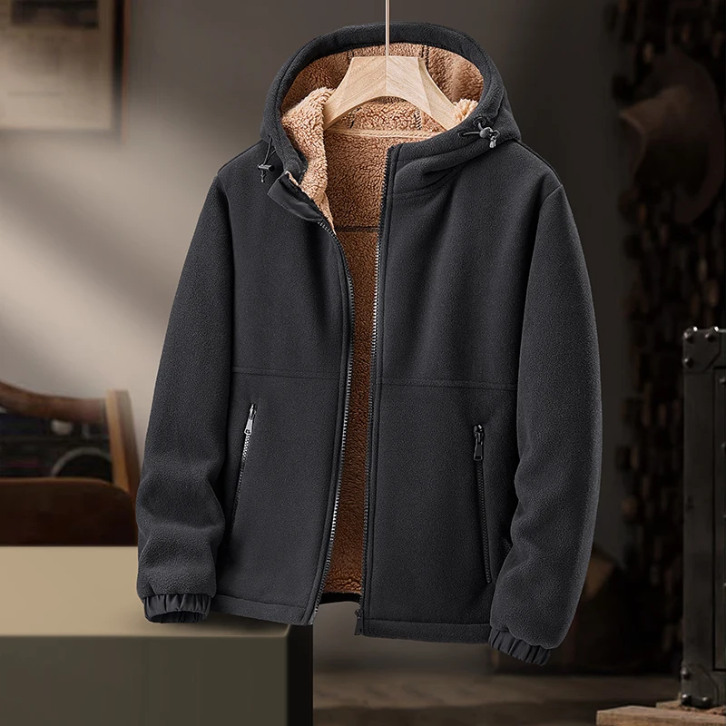 Chaqueta de forro Polar con capucha para hombre, Parkas gruesas y cálidas de invierno, prendas de vestir acolchadas de algodón, abrigos casuales,