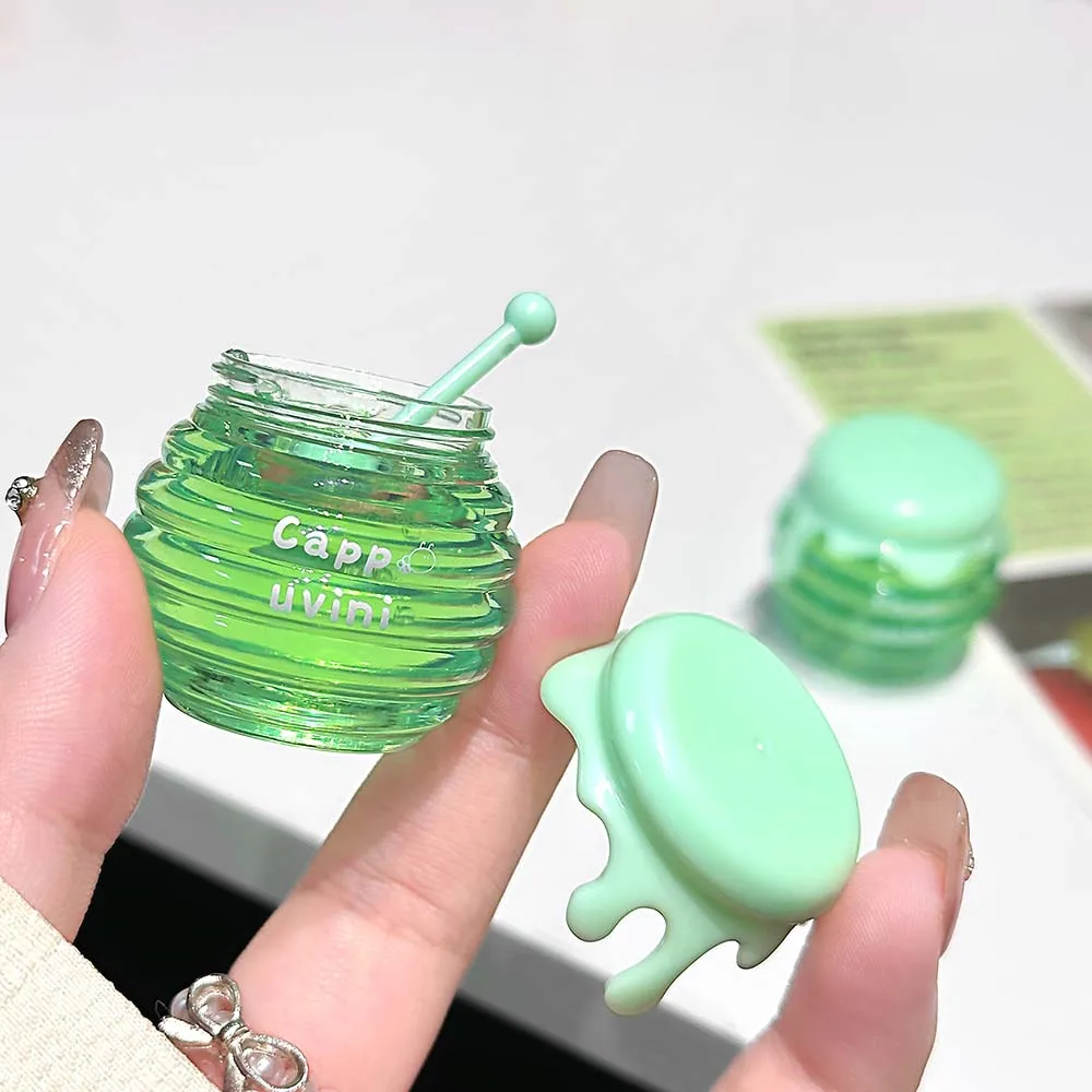 CAPPUVINI Little Honey Jar Lip Mask Set Lip Balm & Lip Gloss Duo Moisturize Dry Lips Reduce Wrinkles Smooth Silky Shiny