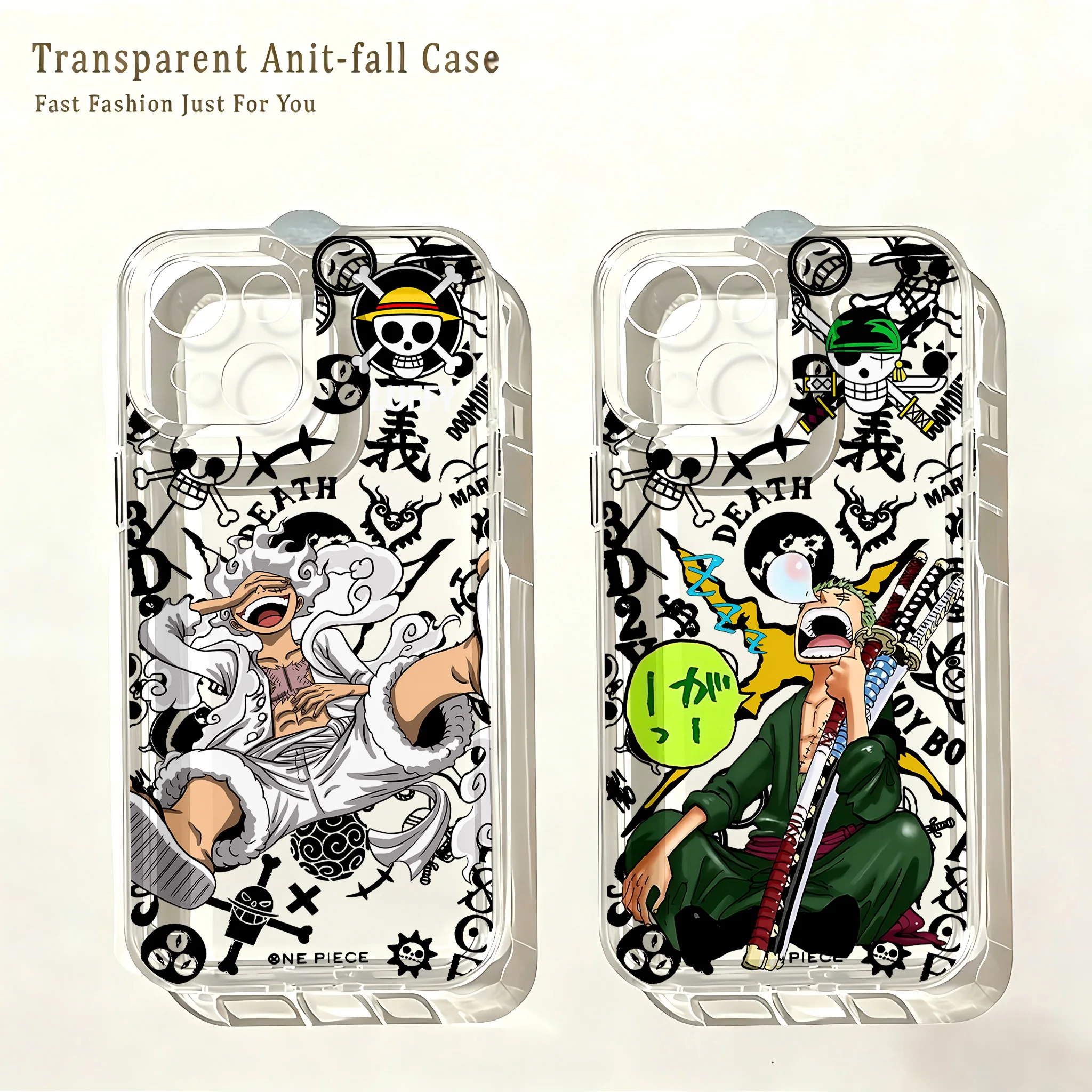Anime O-Ones Pieces Luffys Zoros Phone Case For Samsung Galaxy S26 S25 S24 S23 S22 FE Note20 Edge Plus Ultra Lite 5G Clear Cover