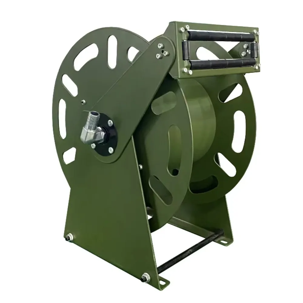 

Высоконагруженное промышленное автоматическое гидравлическое оборудование для обслуживания пружин, зеленый настенный телескопический кабельный барабан, тяжелометаллический.