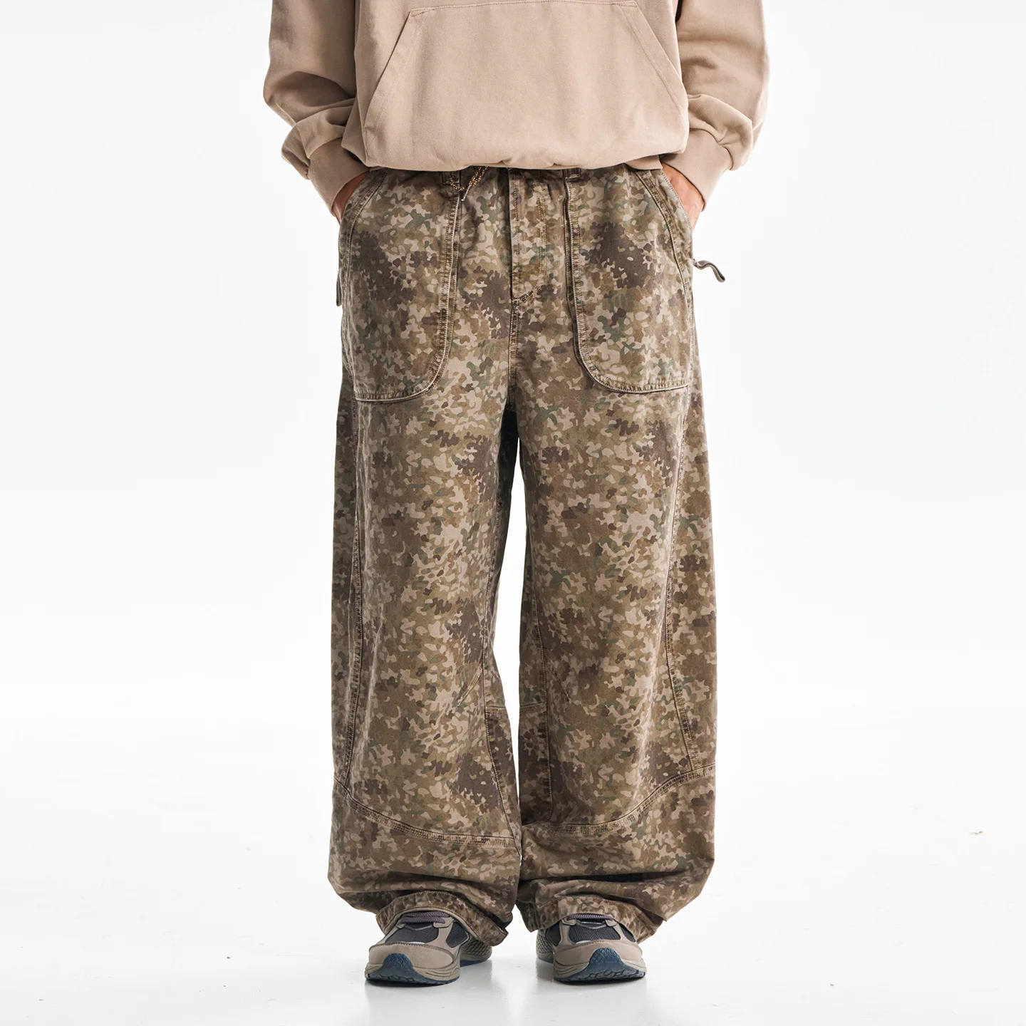 High Quality Print Cotton Cargo Pants Men Streetwear Fashion Hip Hop Loose Casual Wide Leg Baggy Pants Women Boyfriend Trousers view 3